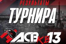 РЕЗУЛЬТАТЫ ТУРНИРА АСВ КВ-13: FROM PARIS WITH WAR